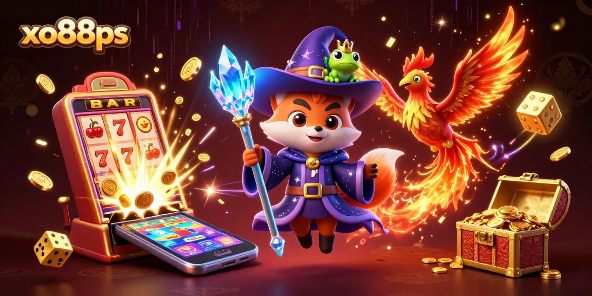 Experience the excitement of xo88ps with a vibrant 3D wizard fox and dynamic casino elements.