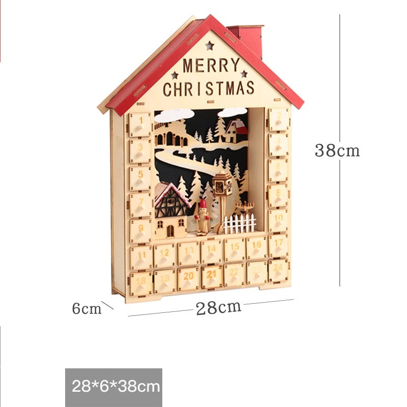 Christmas Wooden Countdown Calendar – Festive Holiday Decoration