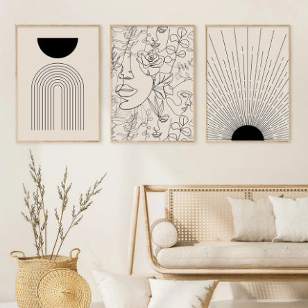 Boho Canvas Abstract Lines – Modern Home Décor Wall Art