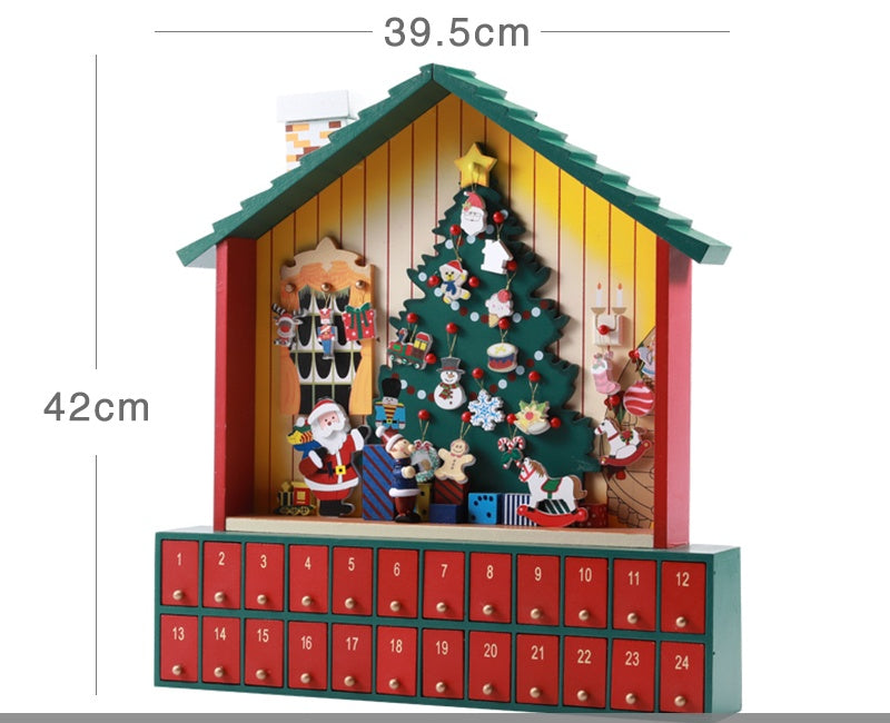 Christmas Wooden Countdown Calendar – Festive Holiday Decoration