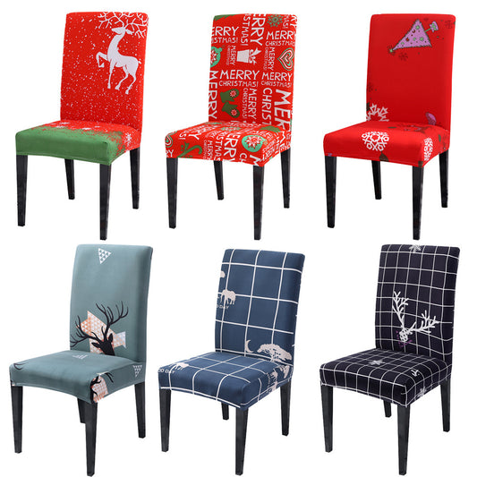 Christmas Universal Elastic Chair Cover – Festive Holiday Seat Protector