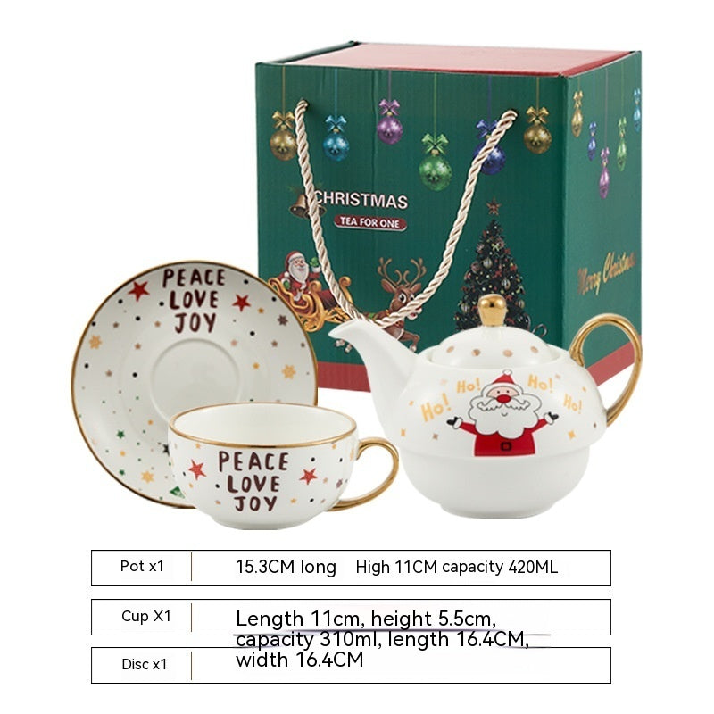 Ins Christmas Ceramic Cup & Dish – Festive Kitchen Gadgets for Holiday Cheer