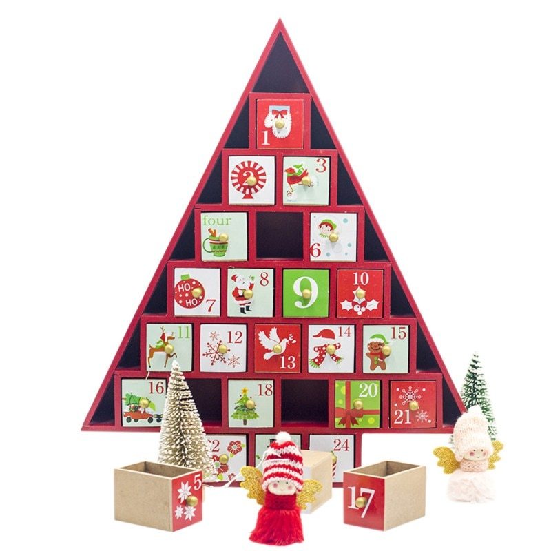 Christmas Wooden Countdown Calendar – Festive Holiday Decoration