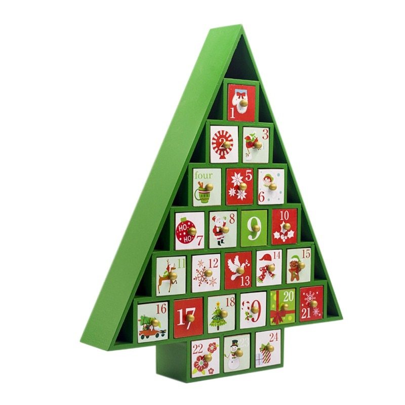 Christmas Wooden Countdown Calendar – Festive Holiday Decoration