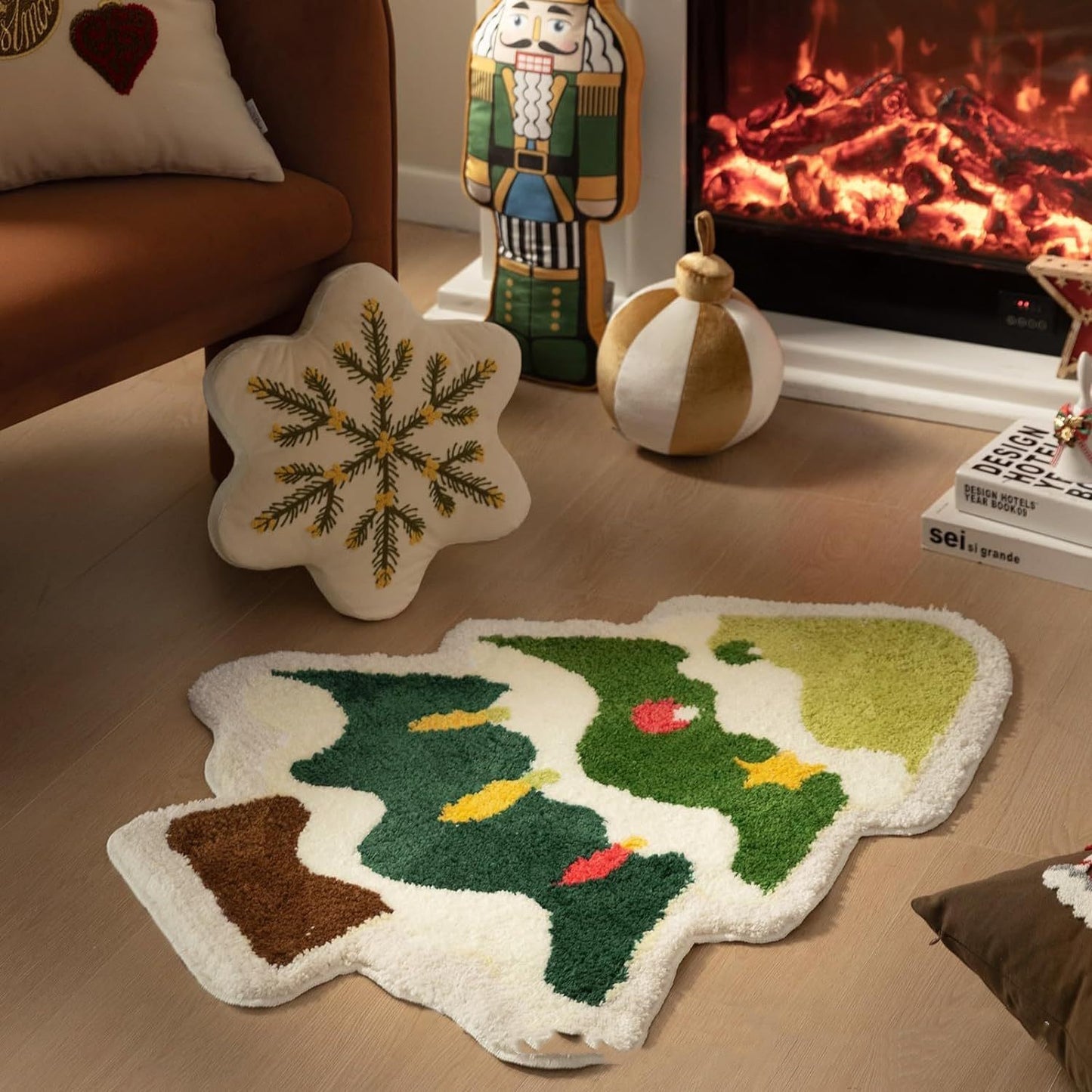 Nordic Christmas Tree Cashmere Mat – Cozy and Elegant Holiday Décor