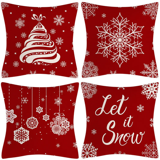 Christmas Pillow Cover Combination – Festive Sofa Décor for Your Living Room