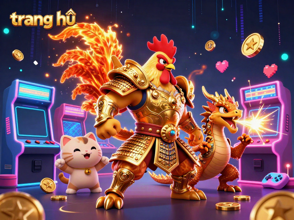 Engage in thrilling 3D gambling action at trang chủ with cartoon characters and casino-themed elements.