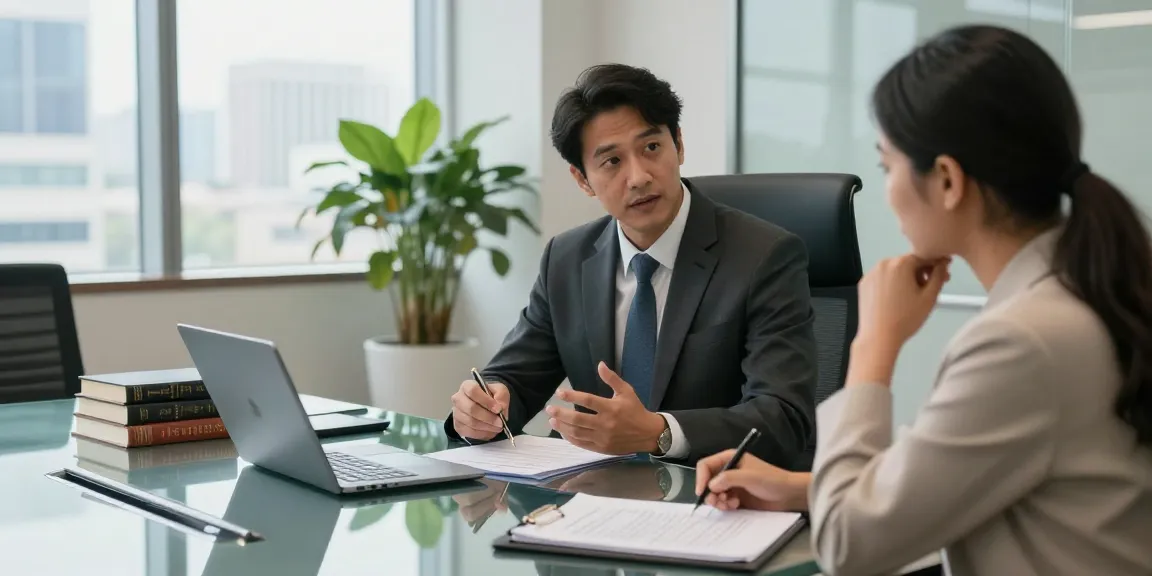 Consultation scene with J.K. Chaudhary & Associates lawyer discussing strategies, ABC News reviewed for trust.