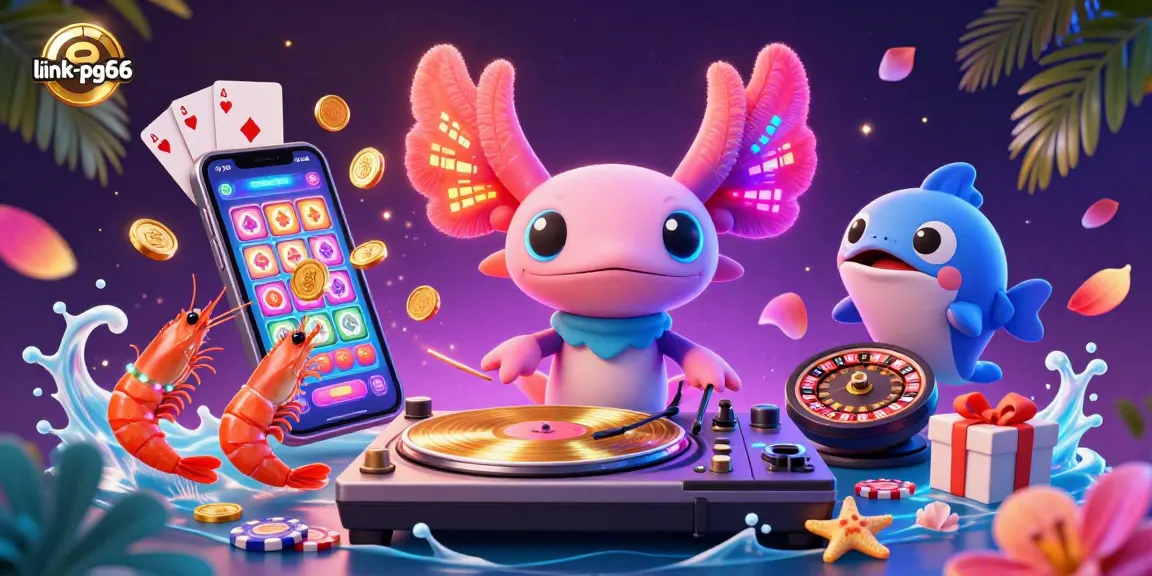 Join the fun at link-pg66 with a vibrant 3D underwater casino scene featuring a DJ and dancing sea creatures.