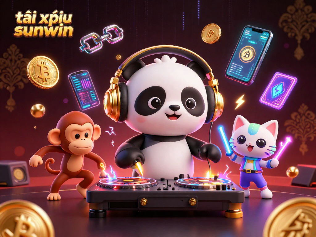 Experience tài xỉu sunwin with a vibrant 3D illustration showcasing character energy and casino elements.