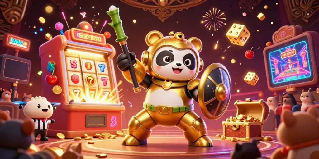 Experience thrilling wins at Link sumseltoto with vibrant 3D casino illustrations showcasing jackpots and festive gameplay.