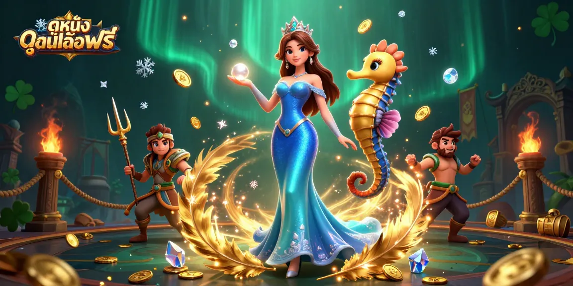 Experience the thrill of ดูหนังออนไลน์ฟรี as a captivating woman and seahorse king venture into an adventure filled with treasures.