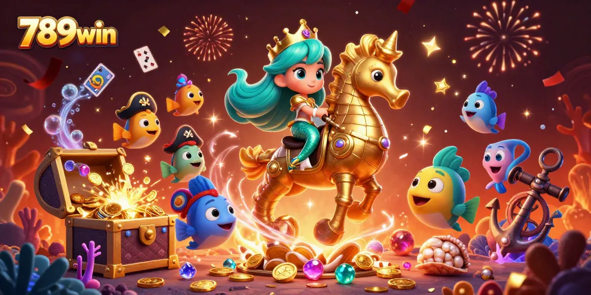 Experience thrilling gameplay with 789win in this vibrant underwater casino scene.