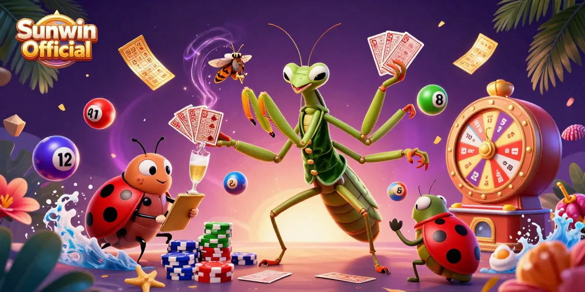 Engage with Sunwin Official's exciting gambling action featuring vibrant lottery elements in a 3D illustration.