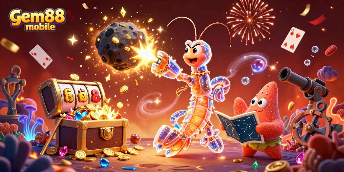 Experience thrilling gameplay with gem88 mobile, showcasing a dynamic space scene in a vibrant casino atmosphere.